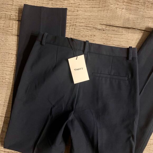 Theory Double Stretch Tailored Trousers in Deep Royal- 2,10 - Picture 6 of 11
